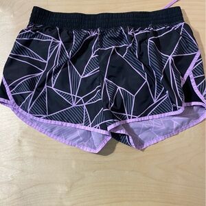 Champion Duo Dry Women's Geometric Black and Purple Shorts XL (LW)